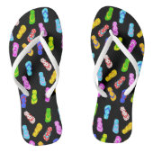 Flip Flop Sandalen Patroon Zwart (Voetbed)