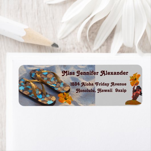 Flip Flop Sandalen Tropisch strand Etiket (Insitu)