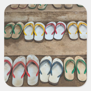 Flip Flop Sandalen Vierkante Sticker
