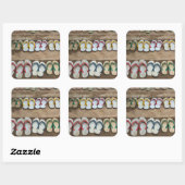 Flip Flop Sandalen Vierkante Sticker (Vel)