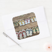 Flip Flop Sandalen Vierkante Sticker (Envelop)