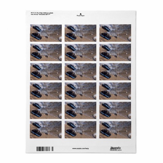 Flip Flop Sandalen Wave op het strand Etiket (Full Sheet)