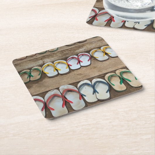 Flip Flop Sandles Kartonnen Onderzetters (Schuin)