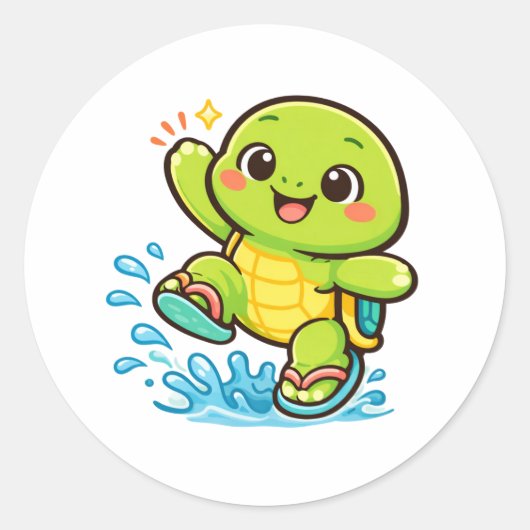 Flip-Flop Spettersplas Ronde Sticker (Voorkant)