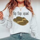 Flip Flop Squad, Grappige zomervakantie Teenslippe T-shirt