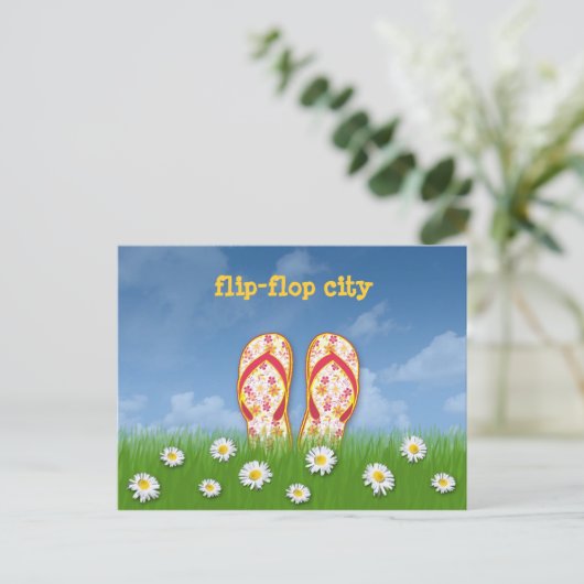 flip-flop stad briefkaart (Staand voorkant)