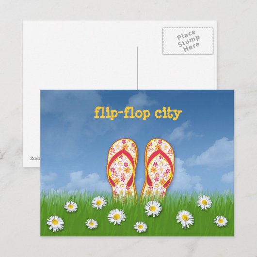 flip-flop stad briefkaart (Voorkant / Achterkant)