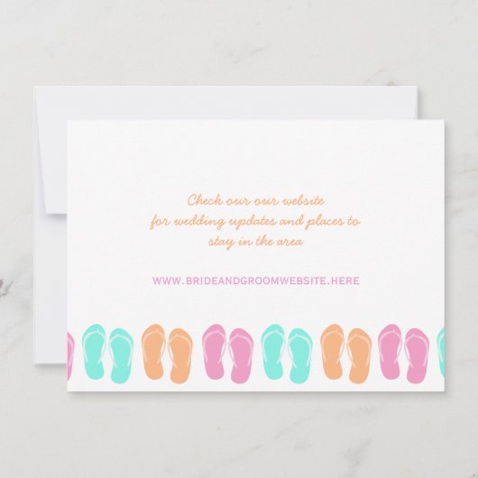 Flip Flop Strand Red de Datum Save The Date (Achterkant)