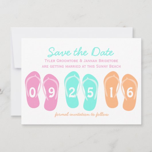 Flip Flop Strand Save the Date (Voorkant)