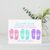 Flip Flop Strand Save the Date Kaart (Staand voorkant)