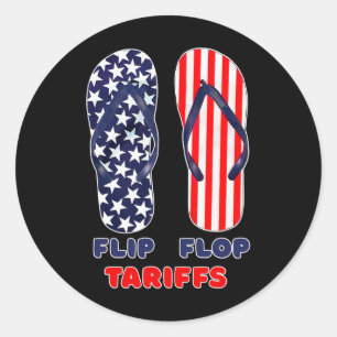 Flip Flop Tariffs Funny Anti-Trump T-shirt Merch P Ronde Sticker