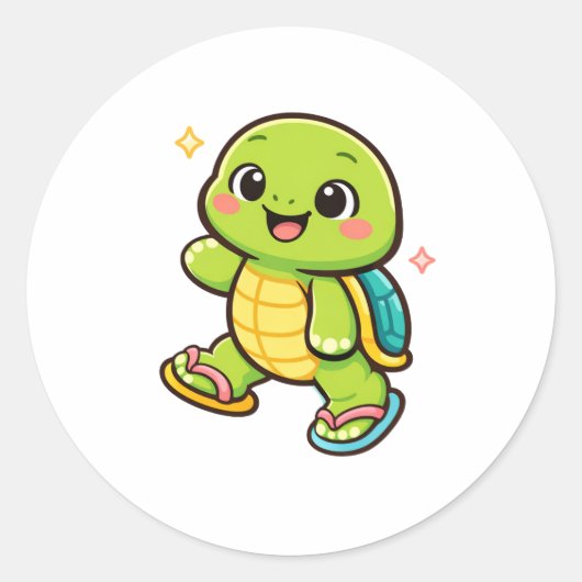 Flip-Flop Wandelroute Ronde Sticker (Voorkant)