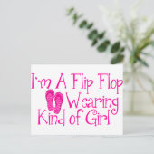 Flip FLop Wearing Soort Girl Briefkaart (Staand voorkant)