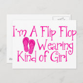 Flip FLop Wearing Soort Girl Briefkaart (Voorkant / Achterkant)