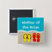 Flip Flop Wedding on the Beach Bridal Party Button (Voorkant /achterkant)