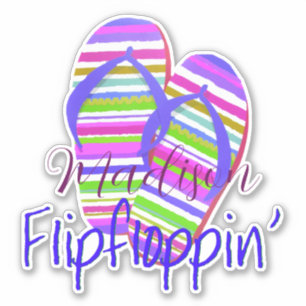Flip-floppende gepersonaliseerde sticker