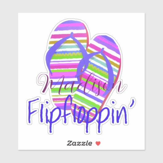 Flip floppin' personalized sticker (Vel)