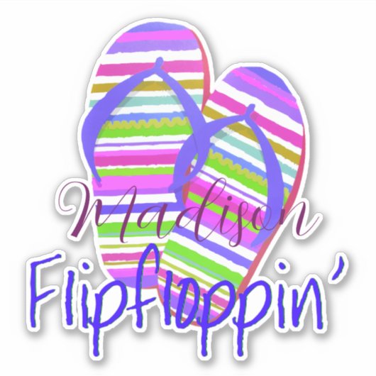 Flip floppin' personalized sticker (Voorkant)