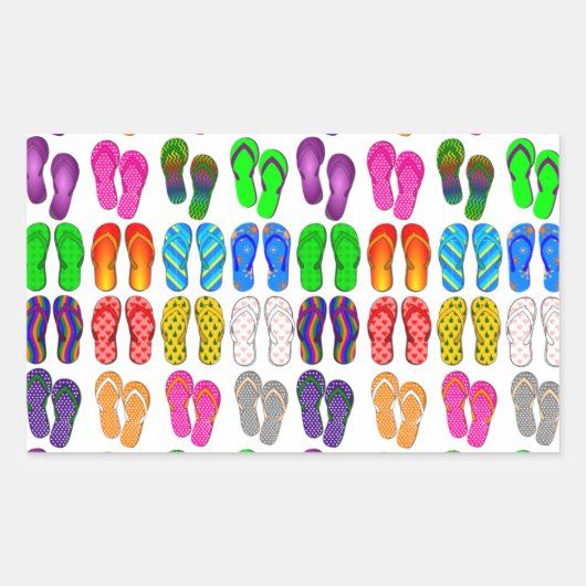 Flip Flopping Along Rechthoekige Sticker (Voorkant)
