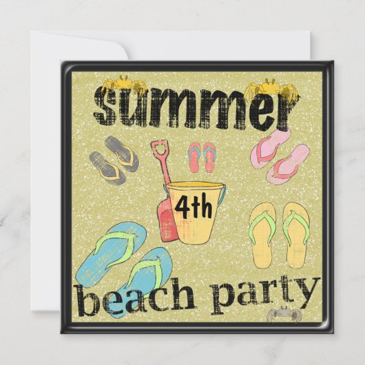Flip Flops 4e verjaardag zomer strandfeest Kaart (Voorkant)