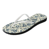 Flip Flops Bloemrijk Victoriaans Blauw & Beige Blo (Schuin)