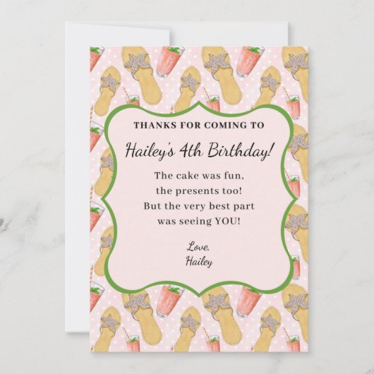 Flip Flops en Limonade Bedankkaart (Voorkant)