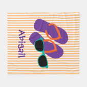 Flip Flops en Zonnebrillen, Persoonlijk Fleece Deken (Voorkant (Horizontaal))
