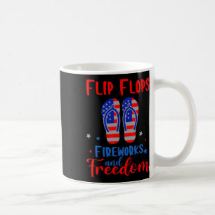 Flip Flops Fireworks And Freedom American Flag 4th Koffiemok