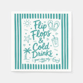 Flip Flops & Koude Dranken Zomer Servetten (Voorkant)