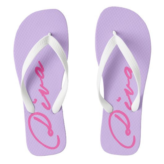 FLIP FLOPS met DIVAtude! (Roze Lettering) (Voetbed)