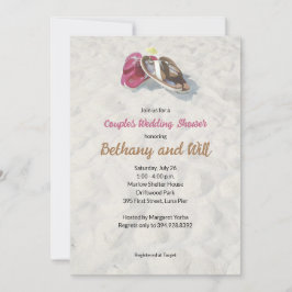 Flip Flops op het strand Bruiloftsinvitation Kaart
