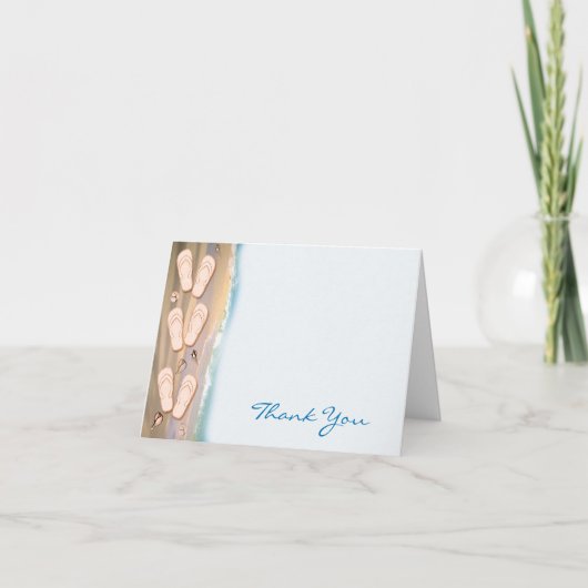 Flip Flops op het Strand Dank U Wel Bedankkaart (Voorkant)