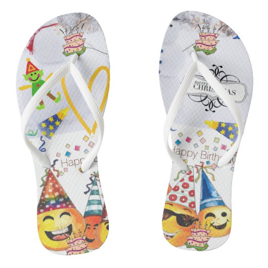 Flip Flops Prettig Kerstfeest Gelukkige Verjaardag (Voetbed)
