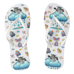 Flip Flops Regenboog Kat Hond Muizen Kaas Vis Bott