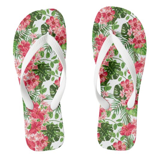 Flip Flops-Tropische Bloemen Teenslippers (Voetbed)