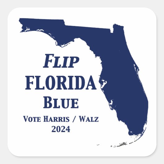 Flip Florida Blue in 2024 Square Sticker (Voorkant)