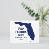 Flip Florida Blue voor 2024 Briefkaart (Staand voorkant)