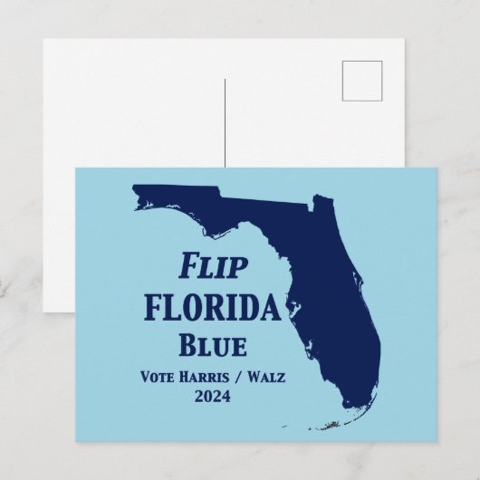 Flip Florida Blue voor 2024 Briefkaart (Voorkant / Achterkant)