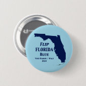Flip Florida Blue voor 2024 Ronde Button 5,7 Cm (Voorkant /achterkant)