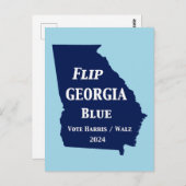 Flip Georgia Blue voor 2024 Briefkaart (Voorkant / Achterkant)