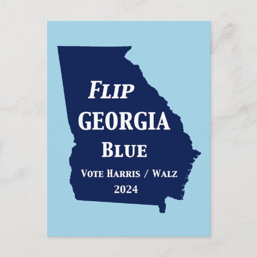 Flip Georgia Blue voor 2024 Briefkaart (Voorkant)