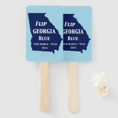 Flip Georgia Blue voor 2024 Handwaaier (Voorkant en achterkant)