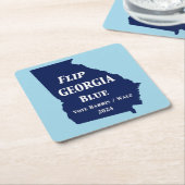 Flip Georgia Blue voor 2024 Kartonnen Onderzetters (Schuin)