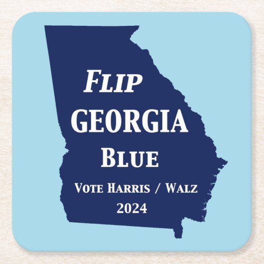 Flip Georgia Blue voor 2024 Kartonnen Onderzetters (Voorkant)