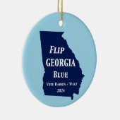 Flip Georgia Blue voor 2024 Keramisch Ornament (Rechts)