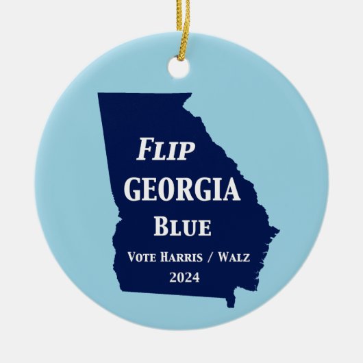 Flip Georgia Blue voor 2024 Keramisch Ornament (Voorkant)