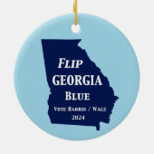 Flip Georgia Blue voor 2024 Keramisch Ornament (Achterkant)