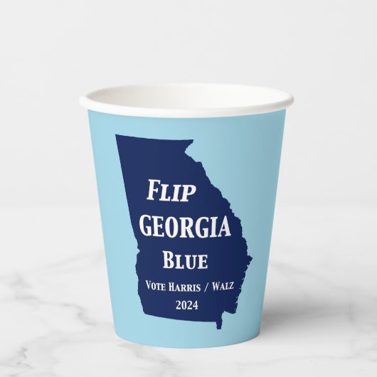 Flip Georgia Blue voor 2024 Papieren Bekers (Voorkant)