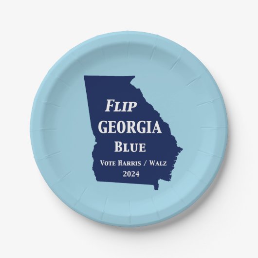 Flip Georgia Blue voor 2024 Papieren Bordje (Voorkant)