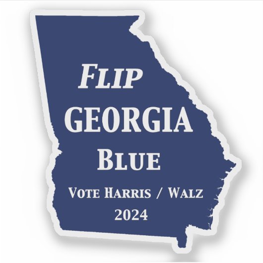 Flip Georgia Blue voor 2024 Sticker (Voorkant)